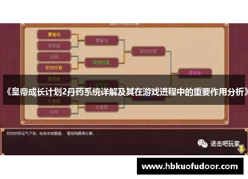 《皇帝成长计划2丹药系统详解及其在游戏进程中的重要作用分析》